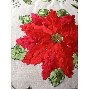 Christmas throw pillow. Poinsettia